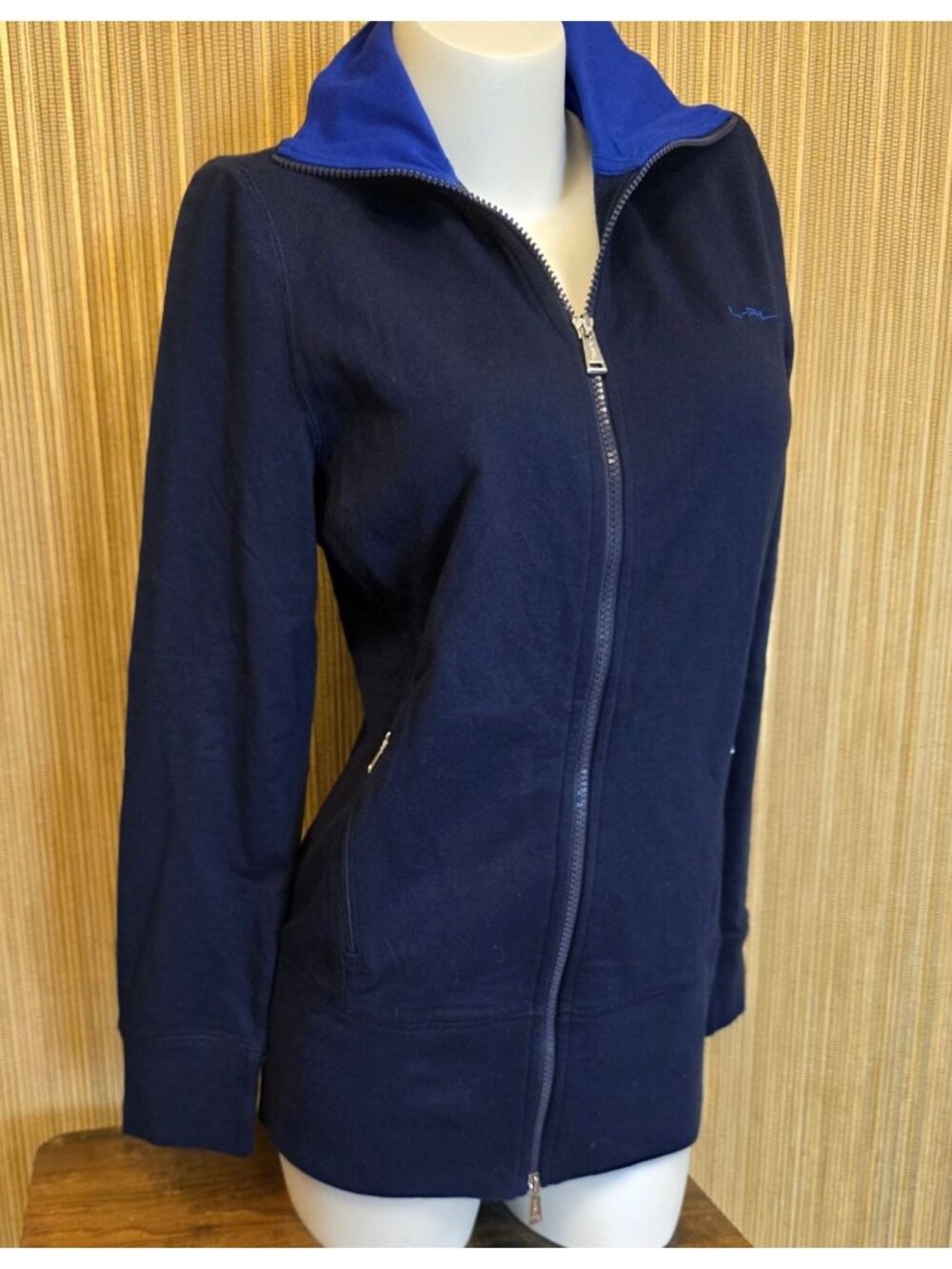 NWT L-RL Lauren Active Navy Full-Zip Jacket Womens Size M Nautical Boat